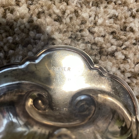 Silver on Copper Clam Shell Sugar Bowl and Tongs - Picture 5 of 5